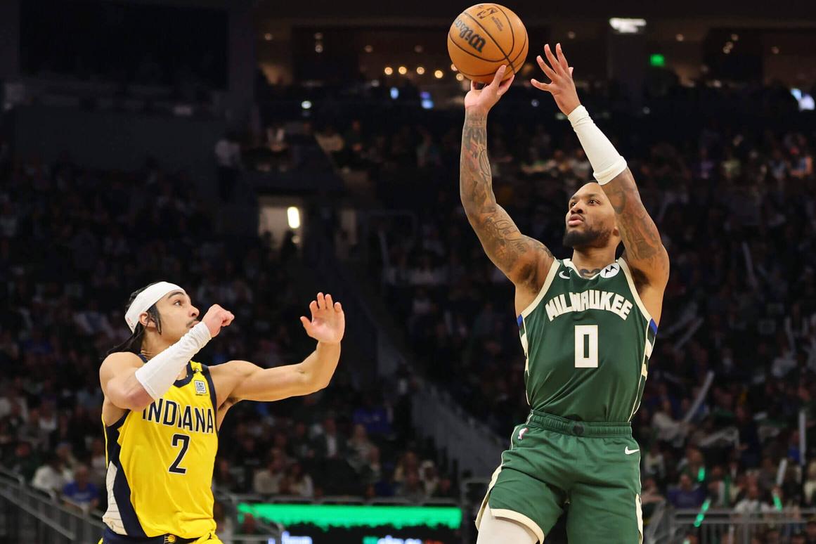 The first blow in the Pacers game was landed by Damian Lillard and the Bucks