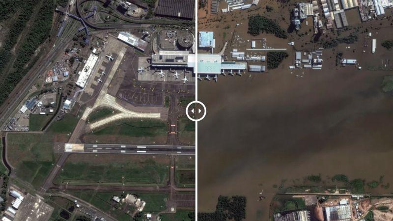 Images from space reveal the floods in Brazil