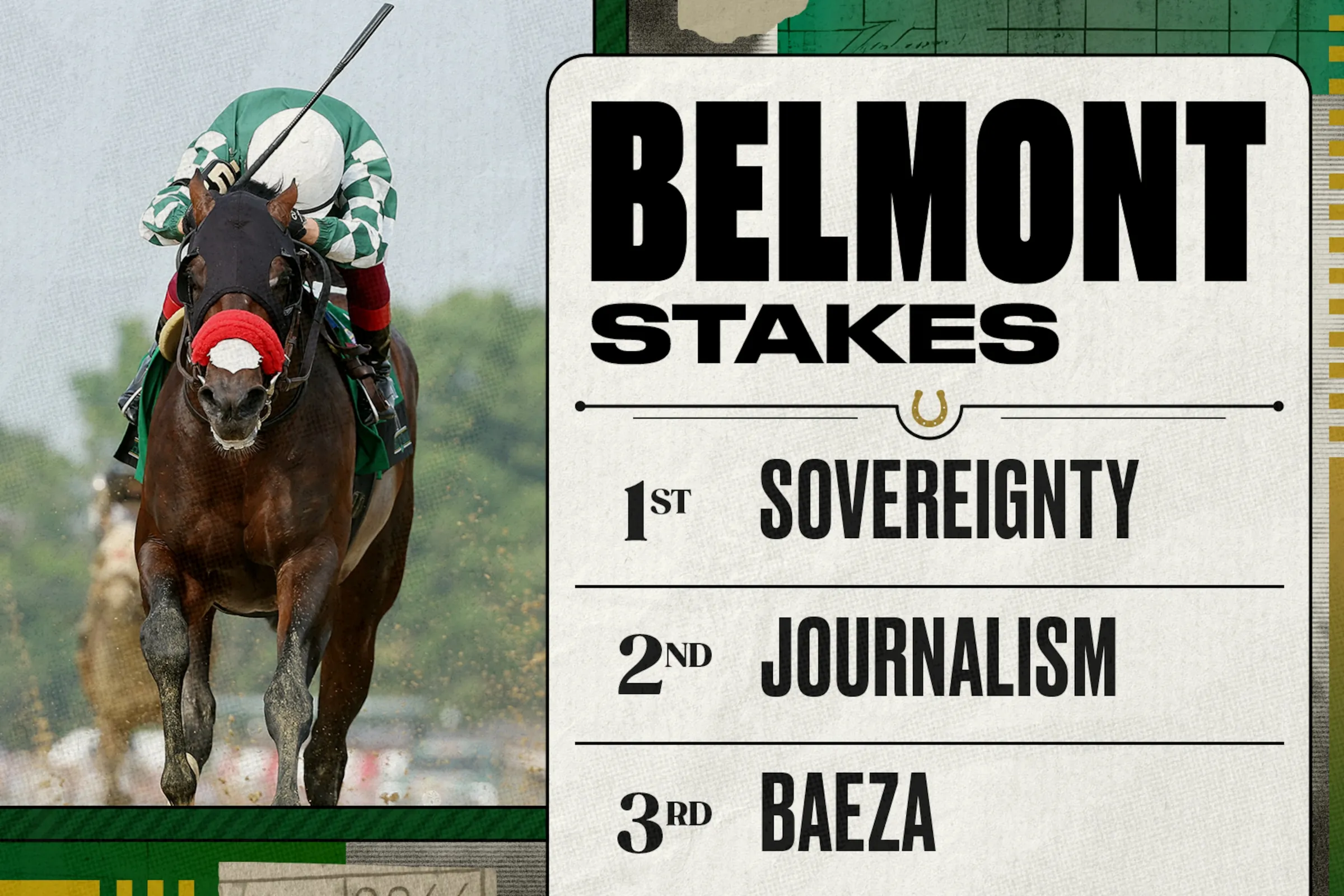The Double Crown Stakes of the 2025 Belmont Stakings see Sovereignty beat journalism in Triple Crown Leg, Deserving Victory Against Journalism