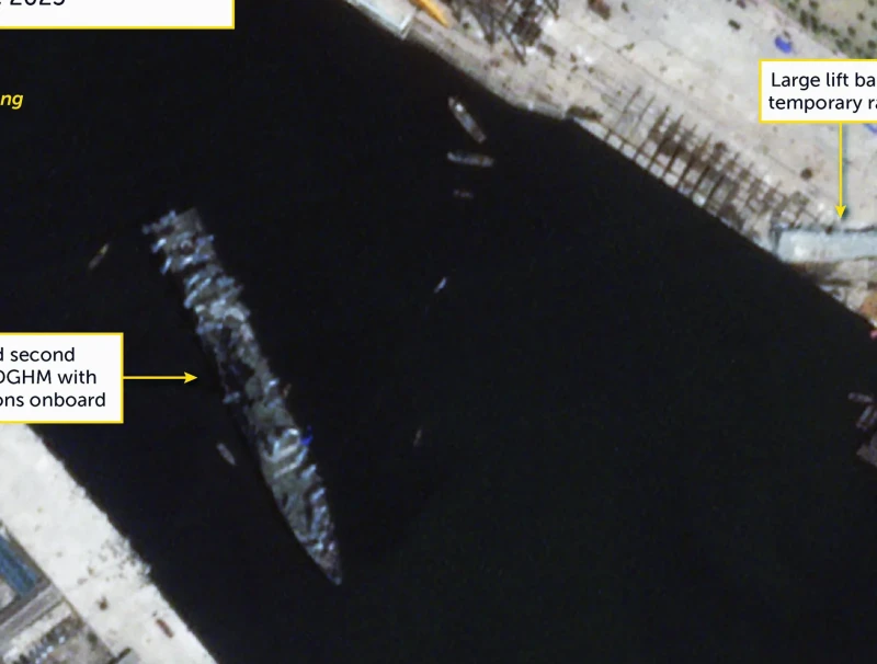 North Korean Frigate Now Floating Upright After Partially Capsizing During Disastrous Launch, It Was Abandoned in A Major Detonation